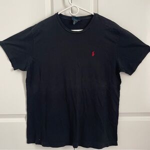 Vintage Polo by Ralph Lauren Black T-Shirt – Single Stitch Red Pony Logo Size L